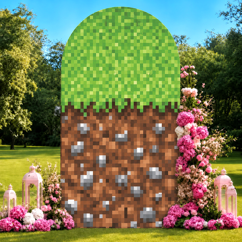 Retro Gaming Events - Retro Pixel World Arch Backdrop Cover