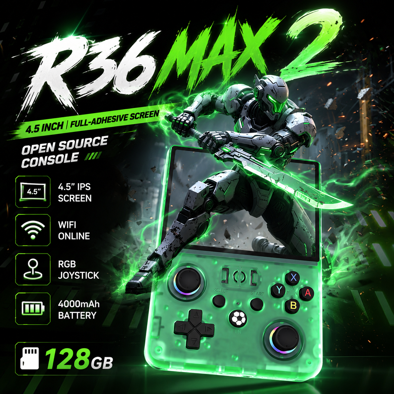 Retro Gaming Handheld Best - New R36Max2 Retro Gaming Console 4000mAh