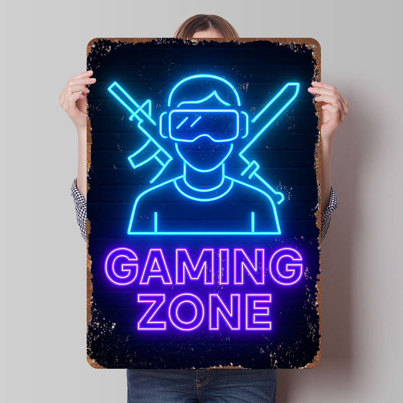 Retro Gaming Zone - Gaming Zone Neon Sign New Metal