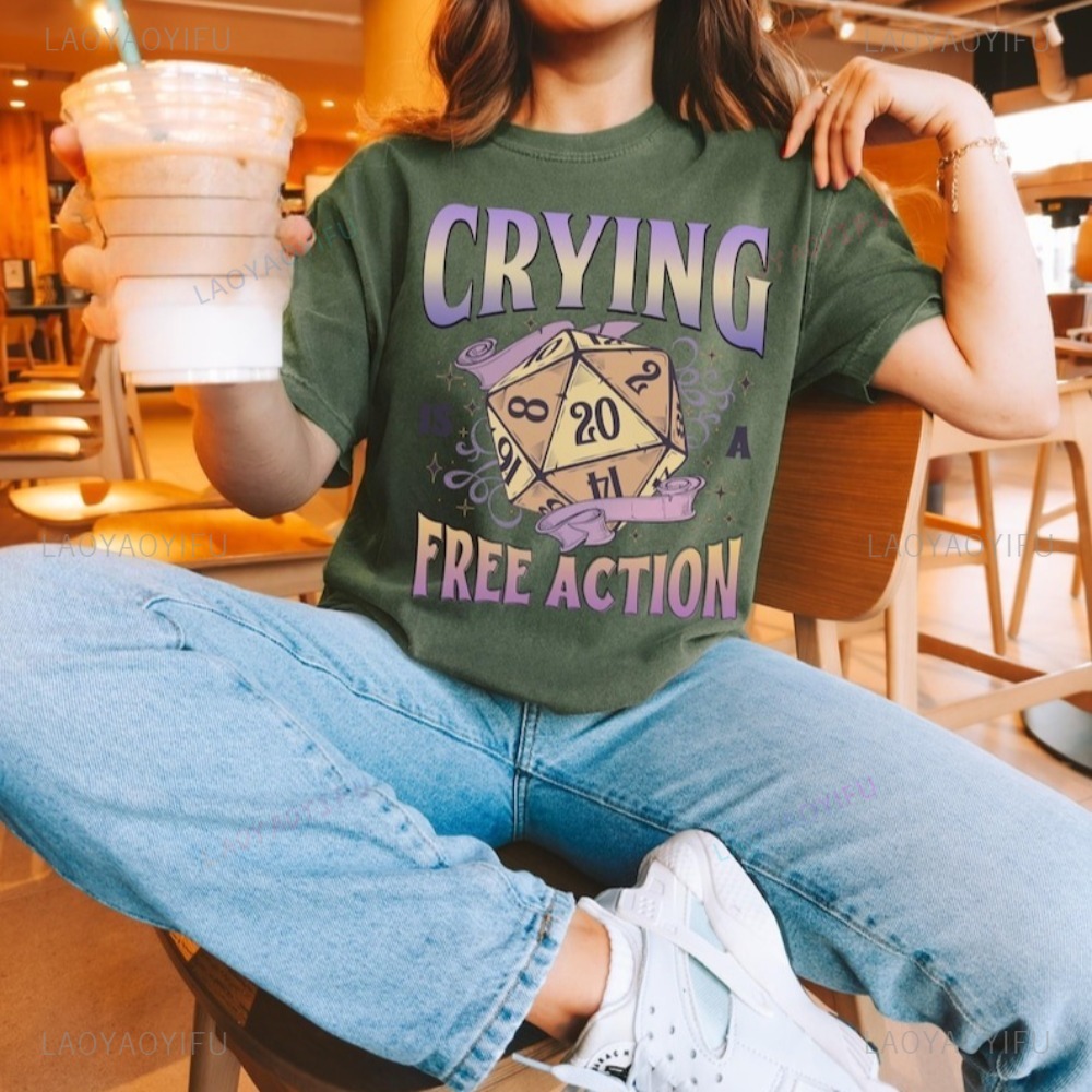 Funny DnD Crying Is A Free Act - Retro Gaming T Shirts recensie en prijs