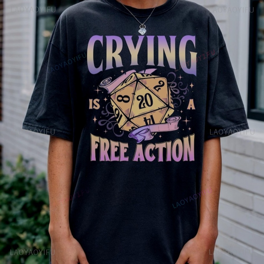 Funny DnD Crying Is A Free Act - Retro Gaming T Shirts recensie en prijs
