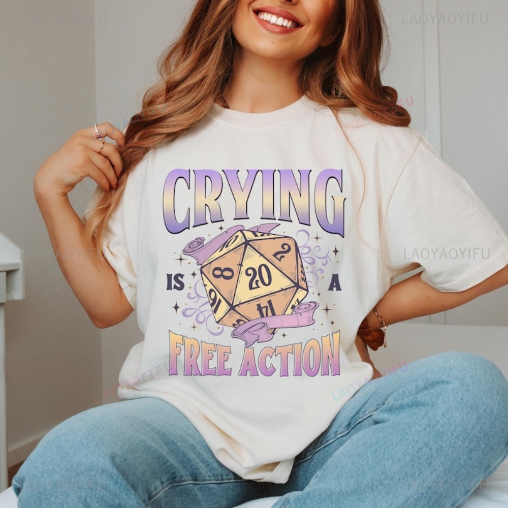 Funny DnD Crying Is A Free Act - Retro Gaming T Shirts recensie en prijs