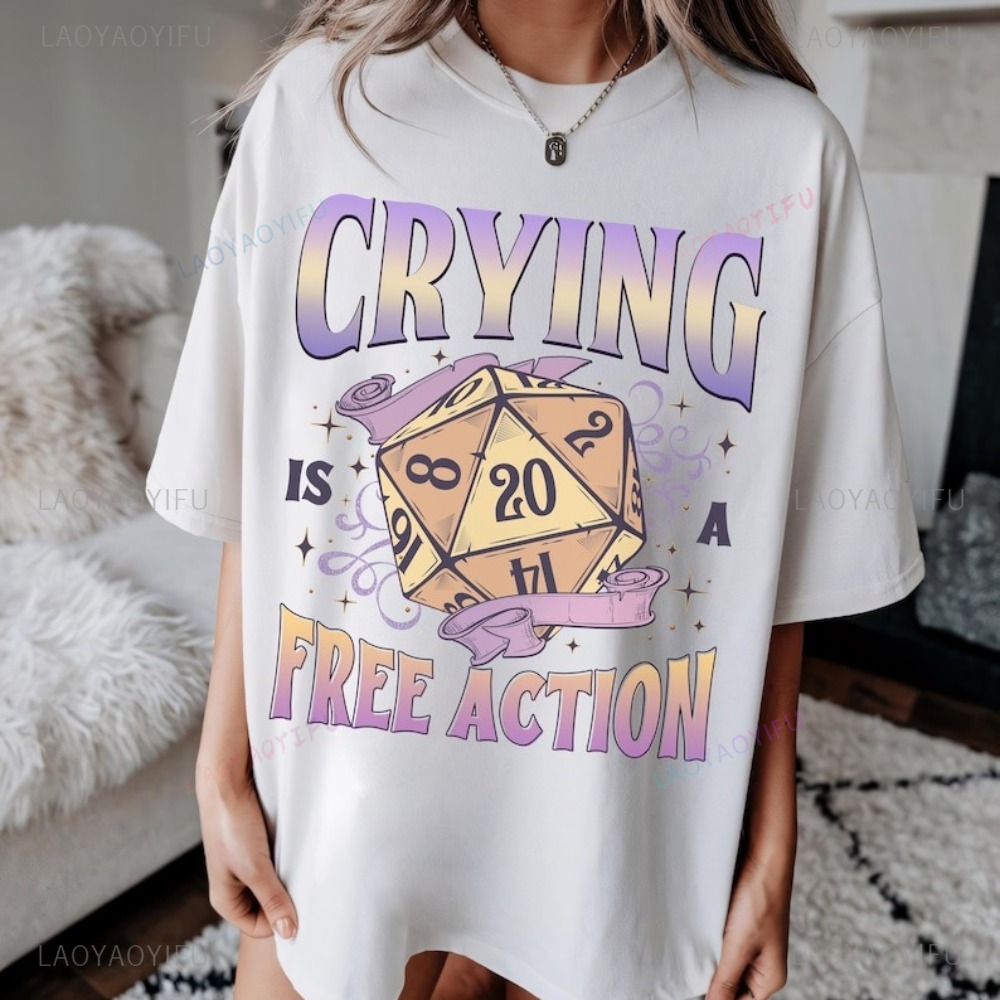 Funny DnD Crying Is A Free Act - Retro Gaming T Shirts recensie en prijs