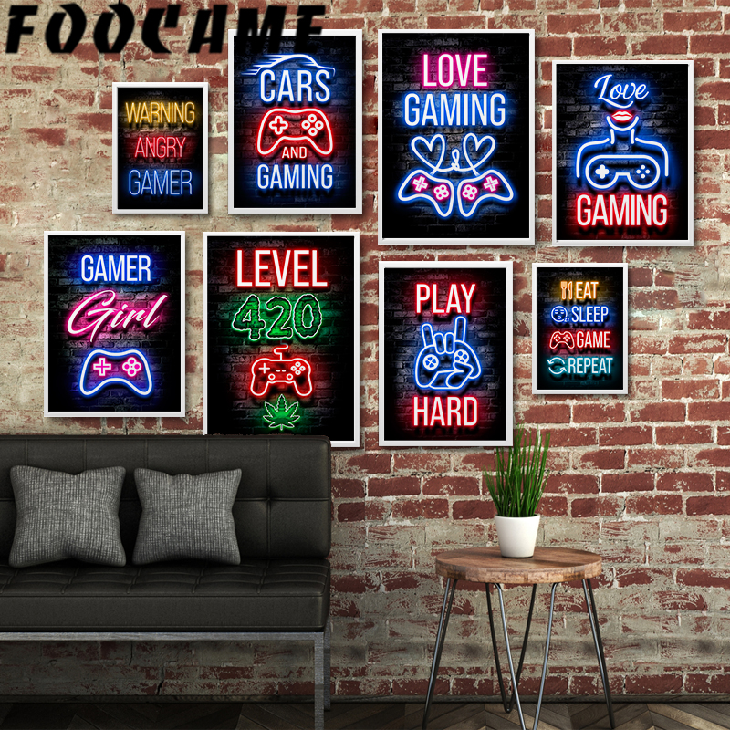 Neon Gamepad Game Zone Poster  - Retro Gaming Zone recensie en prijs