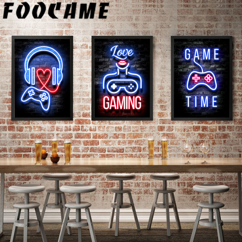 Neon Gamepad Game Zone Poster  - Retro Gaming Zone recensie en prijs