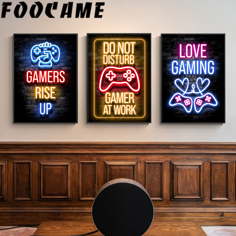 Neon Gamepad Game Zone Poster  - Retro Gaming Zone recensie en prijs