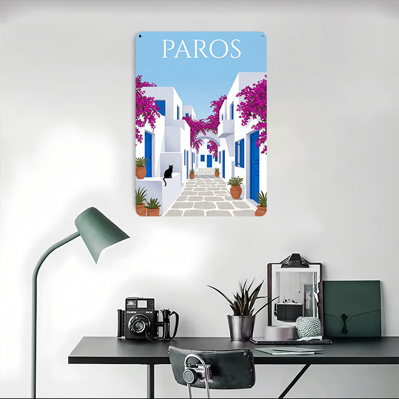 Paros Greek Island Tin Poster  - Retro Gaming Island recensie en prijs