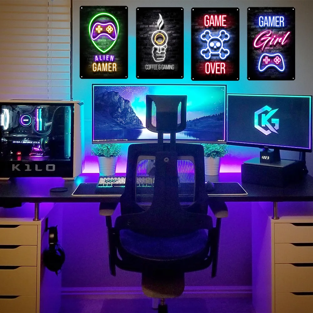 Neon Style Gaming Metal Tin Si - Retro Gaming Zone recensie en prijs