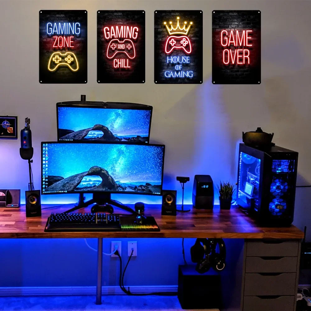 Neon Style Gaming Metal Tin Si - Retro Gaming Zone recensie en prijs