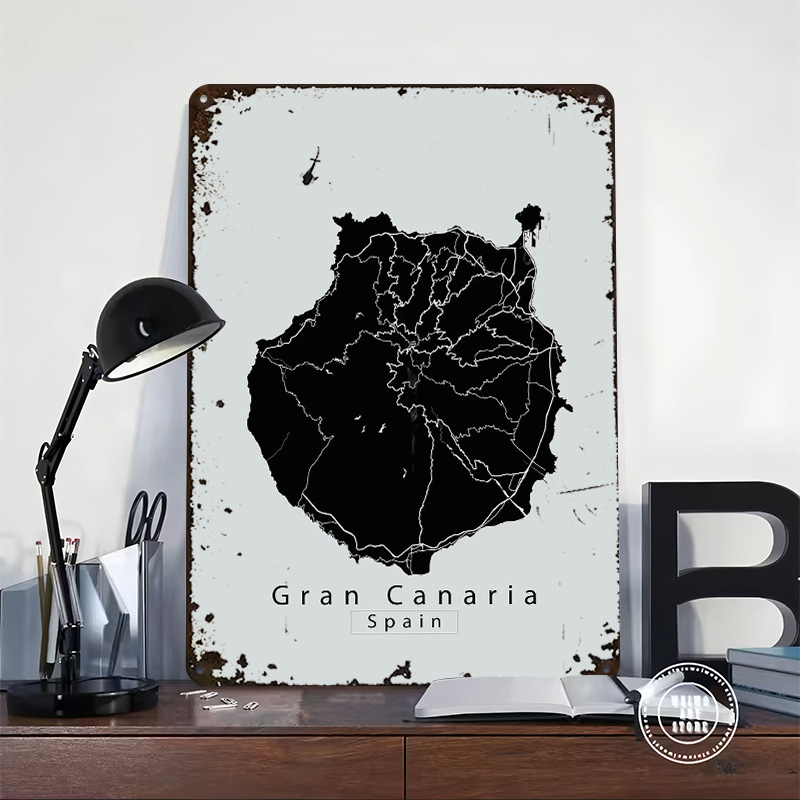 Gran Canaria Island Map Metal  - Retro Gaming Island recensie en prijs