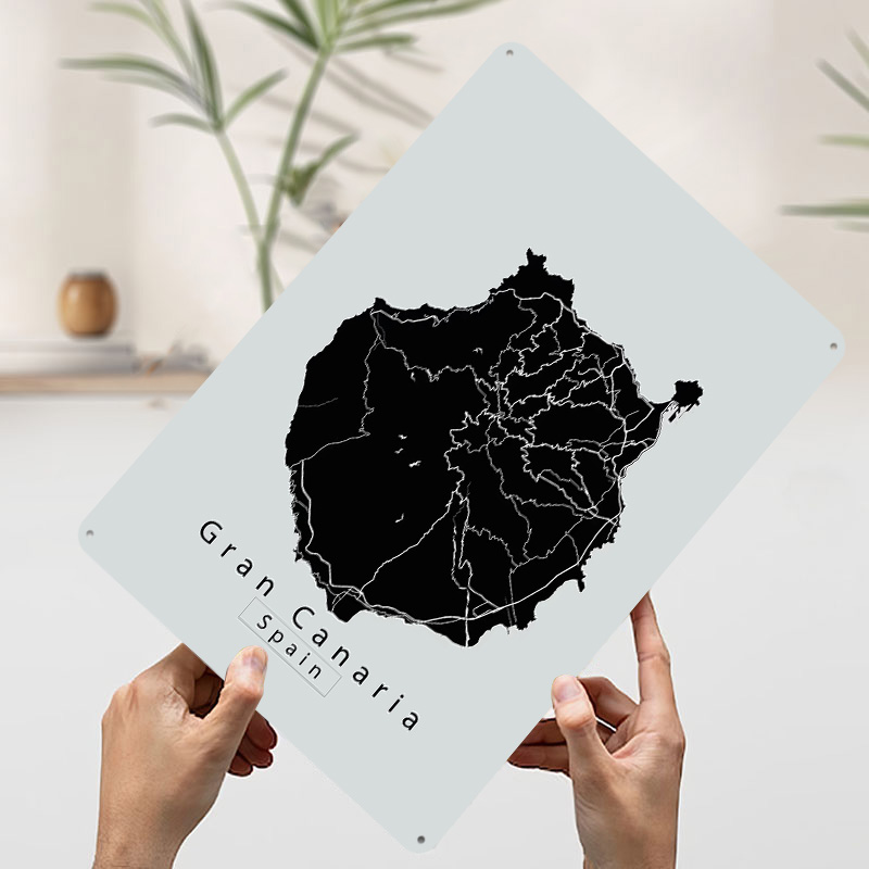 Gran Canaria Island Map Metal  - Retro Gaming Island recensie en prijs
