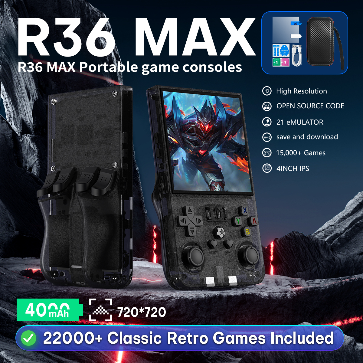 Open Source R36MAX Portable Vi - Retro Gaming Images recensie en prijs