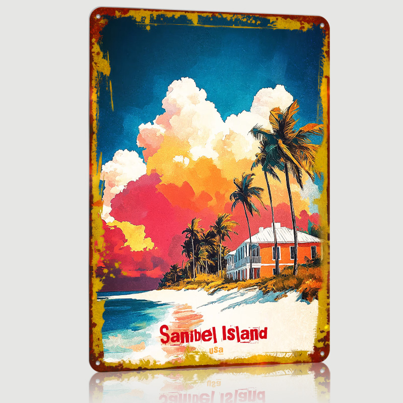 Sanibel Island Art Printed Pos - Retro Gaming Island recensie en prijs