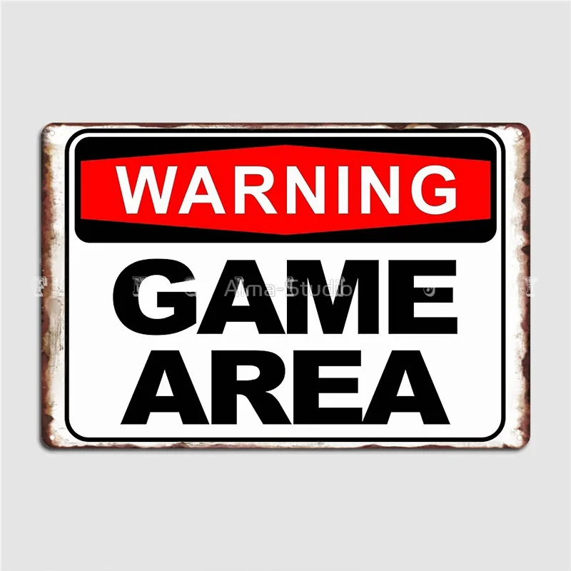 WARNING GAME AREA Retro Metal  - Retro Gaming Zone recensie en prijs