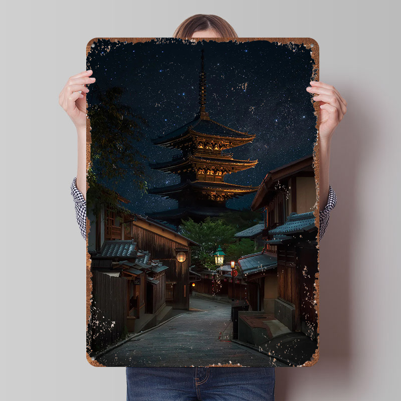 Kyoto Night Tinplate Poster Cu - Retro Gaming Kyoto recensie en prijs
