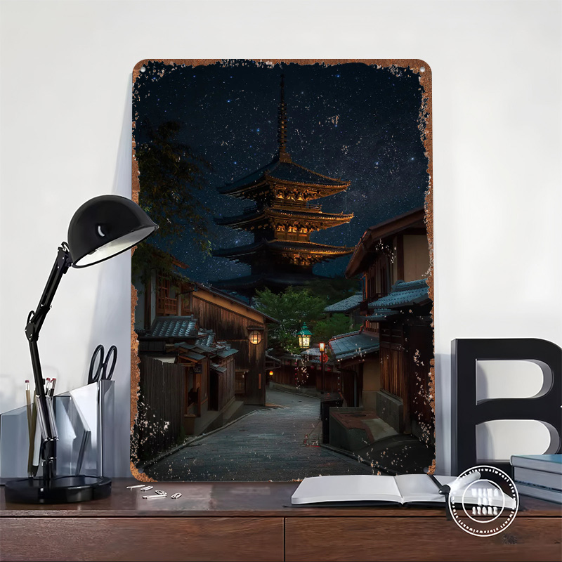 Kyoto Night Tinplate Poster Cu - Retro Gaming Kyoto recensie en prijs