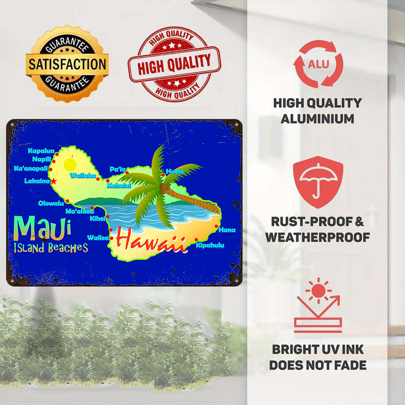 Maui Hawaii Island Beaches Map - Retro Gaming Island recensie en prijs