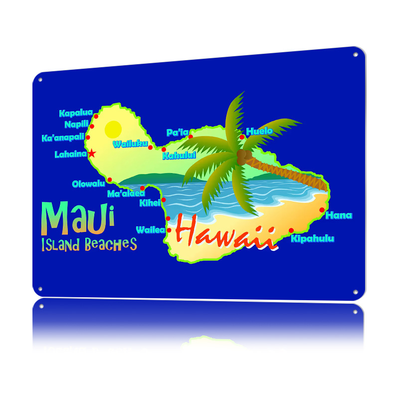 Maui Hawaii Island Beaches Map - Retro Gaming Island recensie en prijs