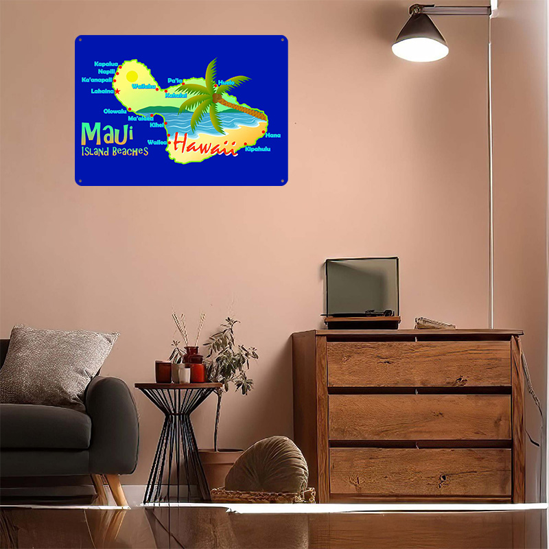 Maui Hawaii Island Beaches Map - Retro Gaming Island recensie en prijs