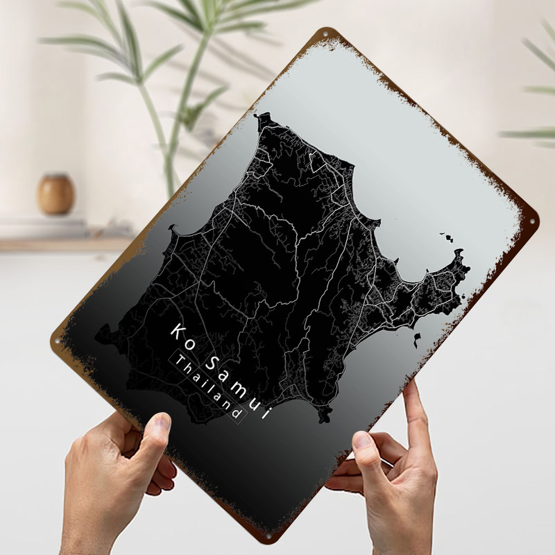 Ko Samui Island Map Printed Po - Retro Gaming Island recensie en prijs