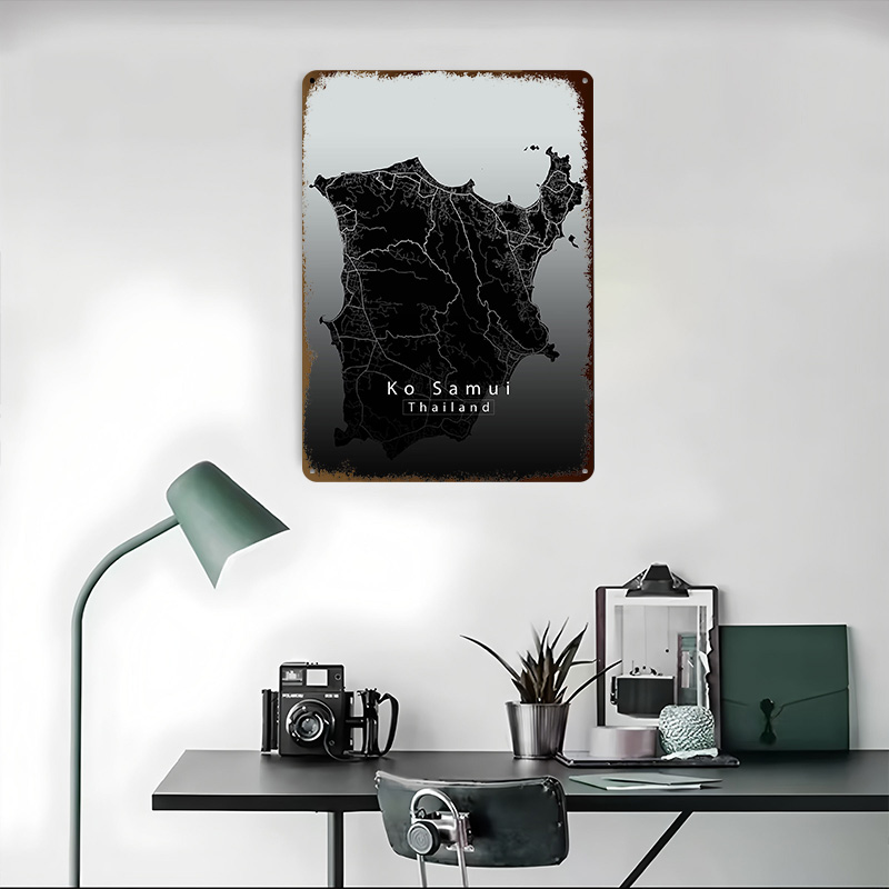 Ko Samui Island Map Printed Po - Retro Gaming Island recensie en prijs